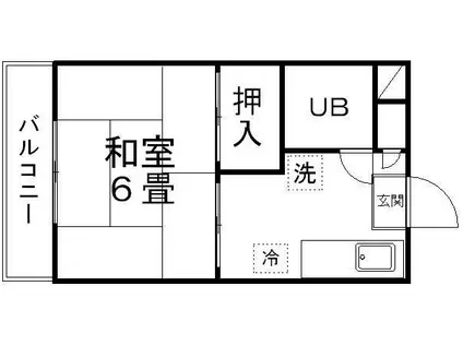 ハイツ高橋(1K/2階)の間取り写真
