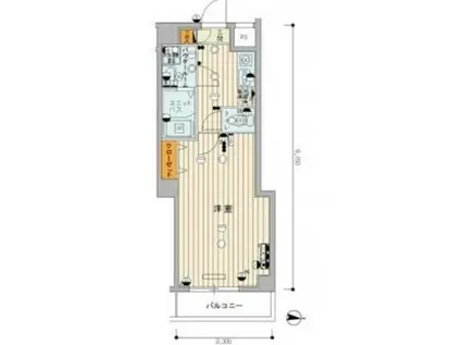 スカイコートヌーベル中村橋(1K/1階)の間取り写真