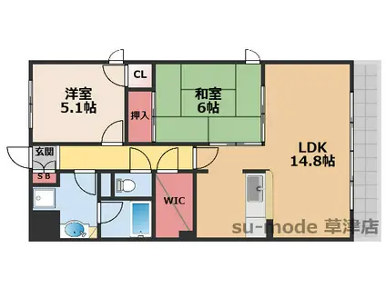 グランドゥール(2LDK/3階)の間取り写真