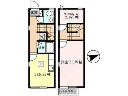 リースランド北条宮の町(2DK/2階)の間取り写真