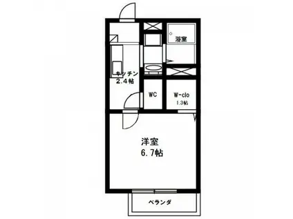 セレーヌ仲町台A号棟(1K/2階)の間取り写真