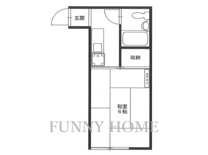 パークハイツ(1K/2階)の間取り写真