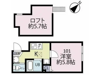 フォーリーフ瀬谷(1K/1階)の間取り写真