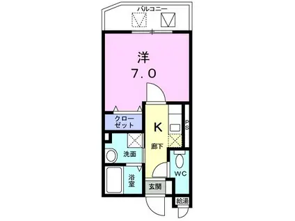 リトルマーメイド(1K/2階)の間取り写真