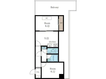 プラザ仲町台センター(2K/4階)の間取り写真