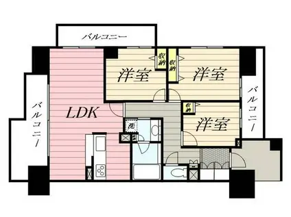 HFレジデンス辻堂(3LDK/12階)の間取り写真