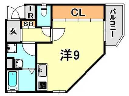 ワコーレヴィアーノ長田(ワンルーム/3階)の間取り写真