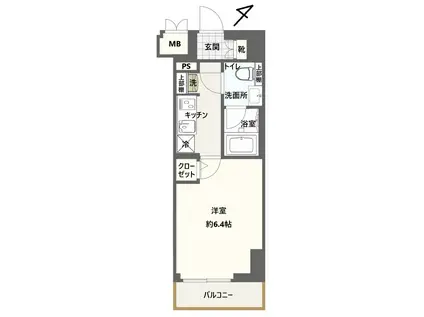 CREST TAPP新横浜(1K/11階)の間取り写真