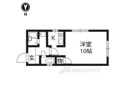 エルシティ北山(ワンルーム/2階)の間取り写真