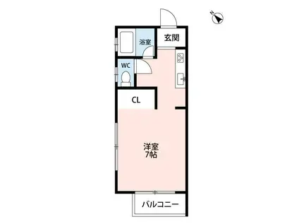 幕張ガーデン(1K/1階)の間取り写真