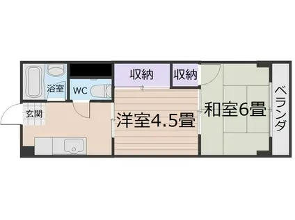 下坊マンション(2K/3階)の間取り写真