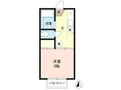 芝グリーンハイツA棟(1K/2階)の間取り写真