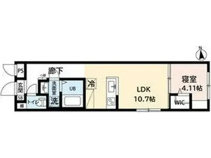 AMIRL PREMIER IMAIKEアミ(1LDK/2階)の間取り写真