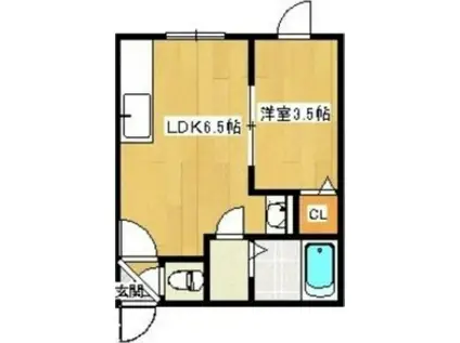 エルムN23 A(1LDK/2階)の間取り写真