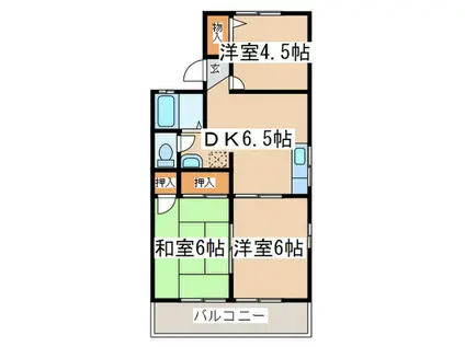 ラス・アルゲティA(3DK/2階)の間取り写真