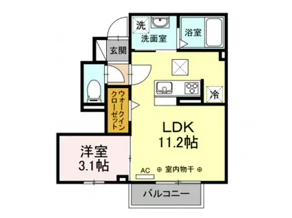 グラン シエル(1LDK/1階)の間取り写真