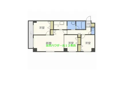 コンフォリア北三条(3LDK/7階)の間取り写真