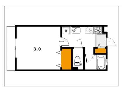 プティ・オーベルニュ(1K/2階)の間取り写真
