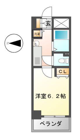 プレサンス泉セントマーク(1K/3階)の間取り写真