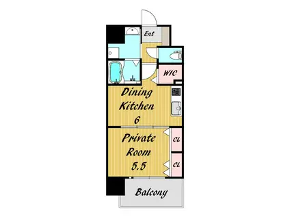 プレサンス梅田東アルファ(1DK/3階)の間取り写真
