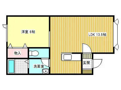 DEARI(1LDK/1階)の間取り写真