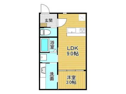 ONE-LEAF CLOVER(1LDK/2階)の間取り写真