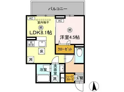 D-ROOM田島3丁目101(1LDK/1階)の間取り写真