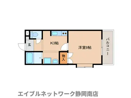 クレシェンド中屋敷(1K/1階)の間取り写真