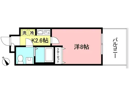 BONO相模大野スカイフラッツ(1K/8階)の間取り写真