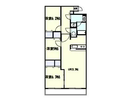 プライム藤が丘(3LDK/3階)の間取り写真