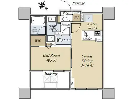 グランドミレーニア(1LDK/6階)の間取り写真