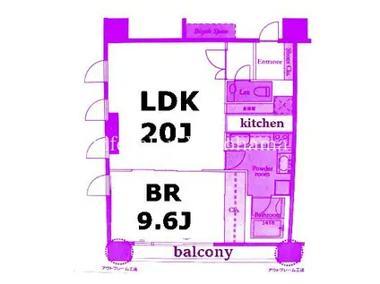 リリファ横濱山下町(1LDK/3階)の間取り写真