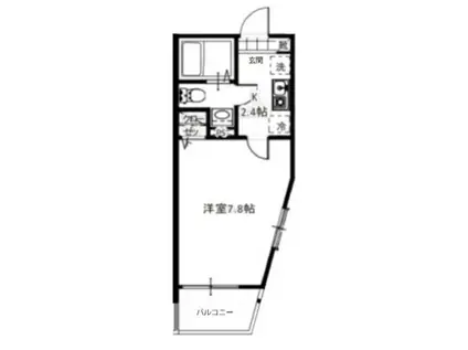 メルディア生麦A(1K/2階)の間取り写真