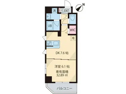 インペリアルパークII(1DK/3階)の間取り写真