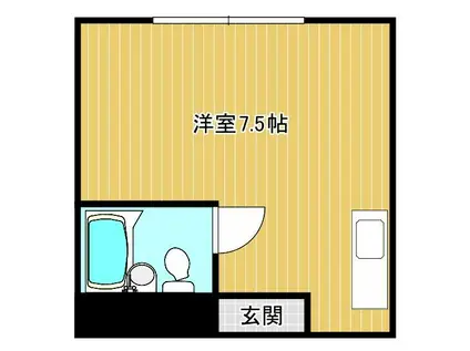 都町藤コーポ(ワンルーム/2階)の間取り写真