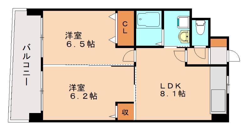コートハウス大手町(2LDK/9階)の間取り写真