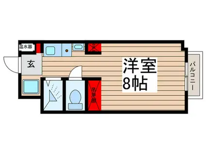 レジデンスM(ワンルーム/2階)の間取り写真