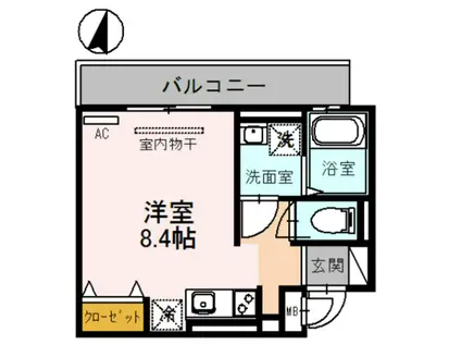アビタシオン 栄(ワンルーム/2階)の間取り写真