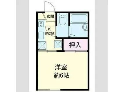 ハイツベラミィーIV(1K/1階)の間取り写真