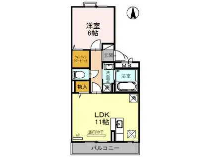 カメリア21 A(1LDK/1階)の間取り写真