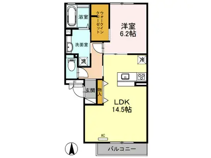 コンフォートYF(1LDK/3階)の間取り写真