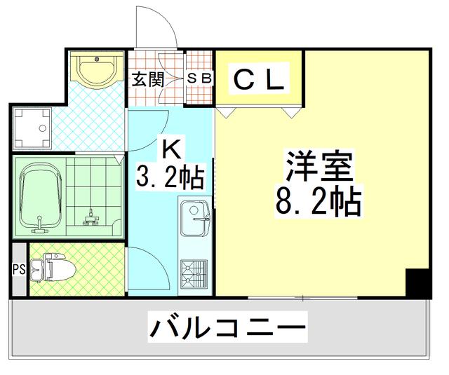 ルミエール八尾駅前(1K/4階)の間取り写真