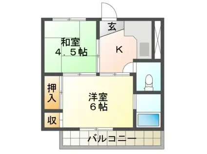 ビレッジハウス白銀(2K/3階)の間取り写真