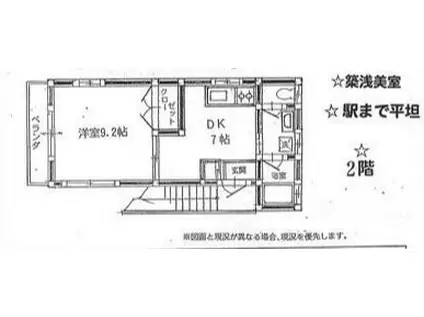 田代ハウス(1DK/2階)の間取り写真