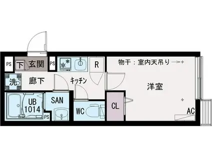 IXO江戸川III(1K/3階)の間取り写真