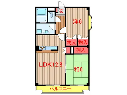 リリーヒルズ(2LDK/1階)の間取り写真