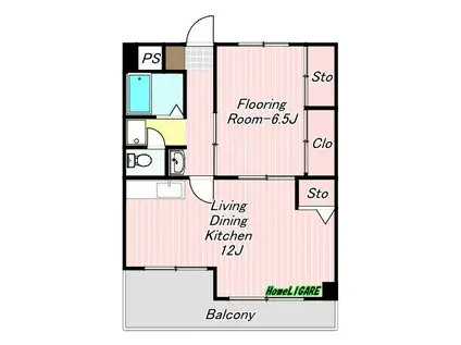 TOMIKURA 1(1LDK/2階)の間取り写真