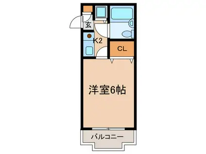 ジョイフル三ツ沢A棟(1K/2階)の間取り写真