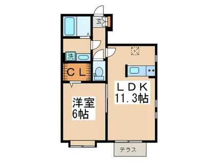 SENA B(1LDK/1階)の間取り写真