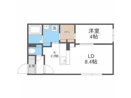 グランループ発寒 GRAND LOOP(1LDK/2階)の間取り写真